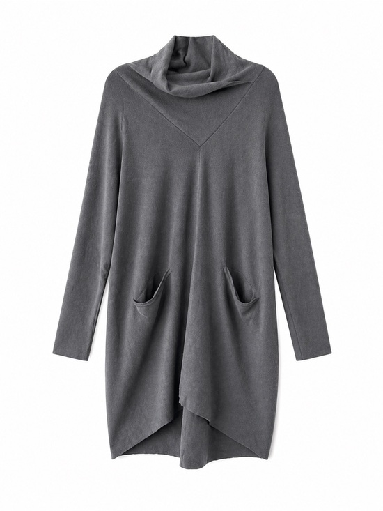 Annette Goertz Dresses & Skirts - Asymmetrical Cowl Neck Dress with Pockets - Gray